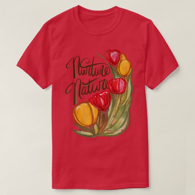 Camiseta Nurs Nature Spring Tulip Premium  (Diseño del anverso)