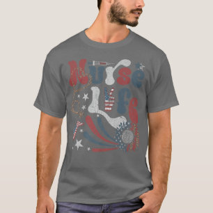 Camiseta Nurse 4th Of July American Flag Nurse Life Leopard