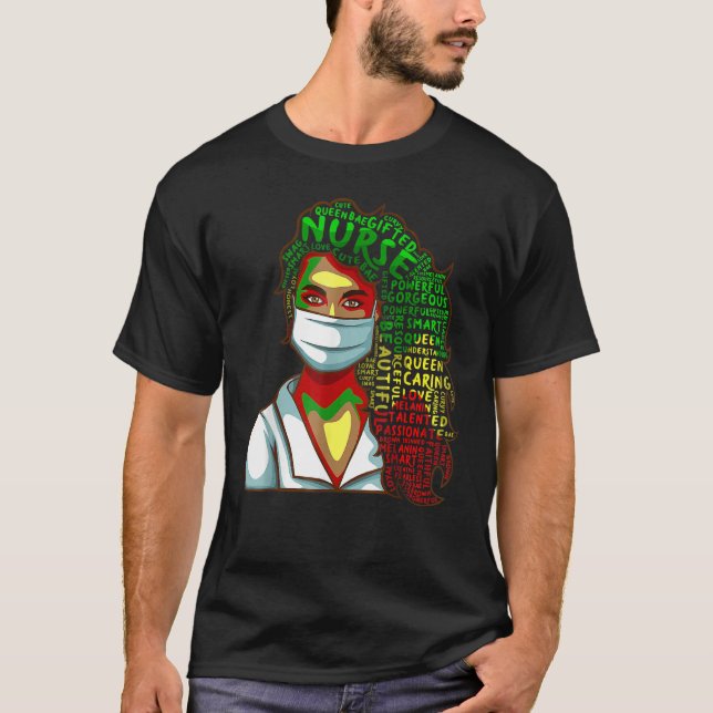 Camiseta Nurse Black History Queen Melanin Afro African Pri (Anverso)
