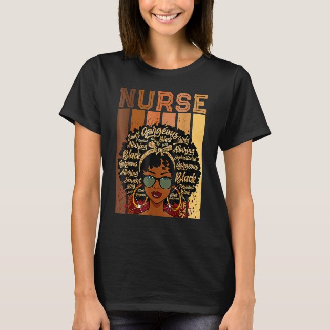 Camiseta Nurse Black History Queen Melanin Afro African Pri (Anverso)