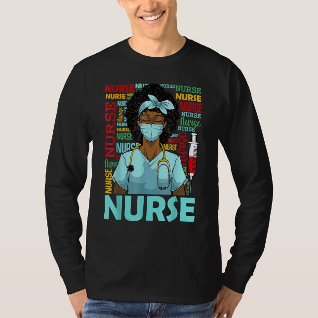 Camiseta Nurse Black Women Black History Afro African Pride (Anverso)