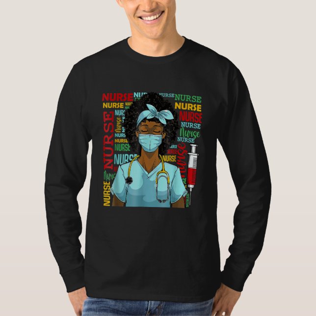 Camiseta Nurse Black Women Black History Afro African Pride (Anverso)