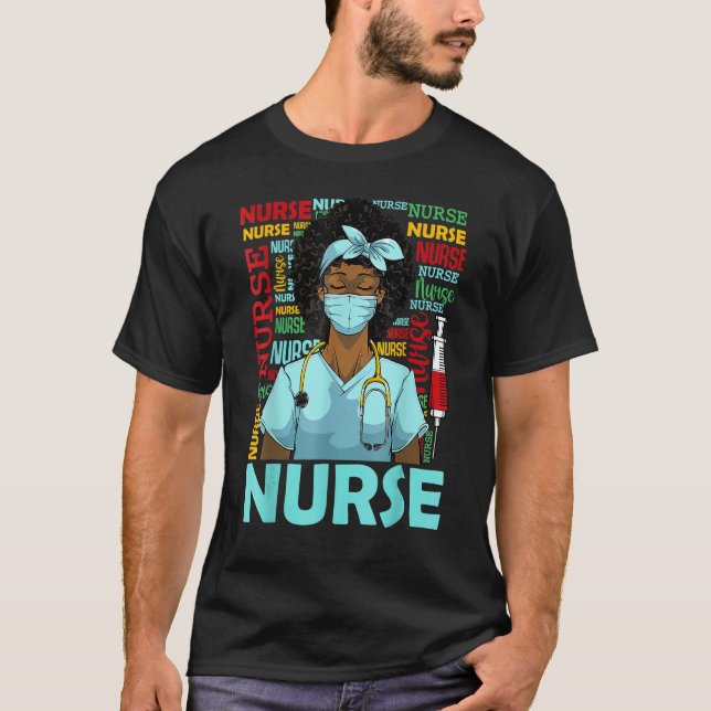 Camiseta Nurse Black Women Black History Afro African Pride (Anverso)