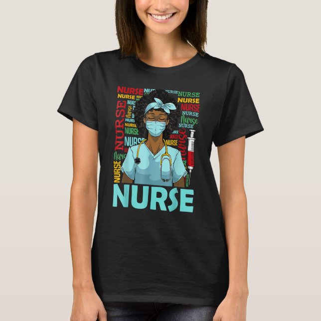 Camiseta Nurse Black Women Black History Afro African Pride (Anverso)