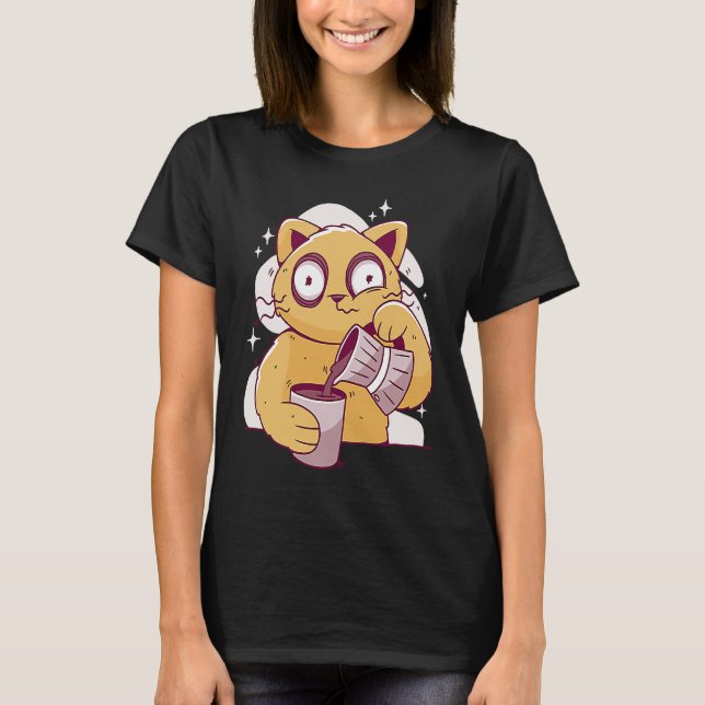 Camiseta Nurse Caffeine Lover Coffee Drinking Funny Cat Dri (Anverso)