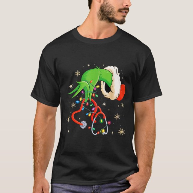 Camiseta Nurse Christmas Stethoscope Nurses Xmas Santa Wome (Anverso)