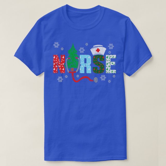 Camiseta Nurse Christmas Tree Nurses Xmas Winter Scrub RN M (Diseño del anverso)