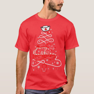 Camiseta Nurse Christmas Tree Stethoscope RN LPN Scrub Nurs