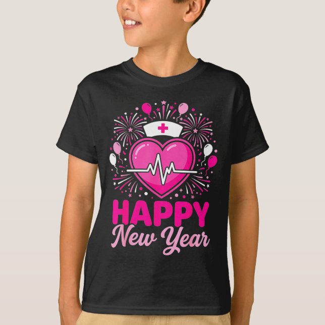 Camiseta Nurse Crew Heartbeat Nye Countdown Party Year Happ (Anverso)
