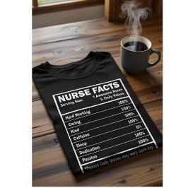 Camiseta Nurse Facts Nutrition Label Funny Nurse Gift