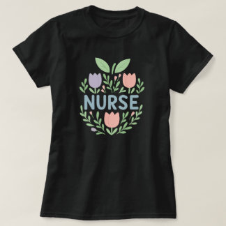 Camiseta Nurse Floral Tulip Design