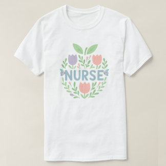 Camiseta Nurse Floral Tulip Design
