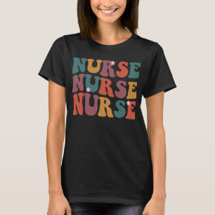 Camiseta Nurse Groovy Retro Colorful Design Future