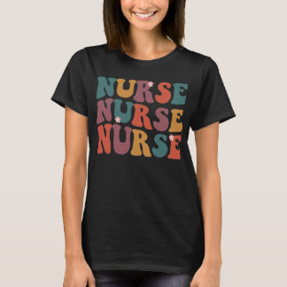 Camiseta Nurse Groovy Retro Colorful Design Future