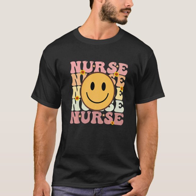 Camiseta Nurse Groovy Retro Hippie   (Anverso)