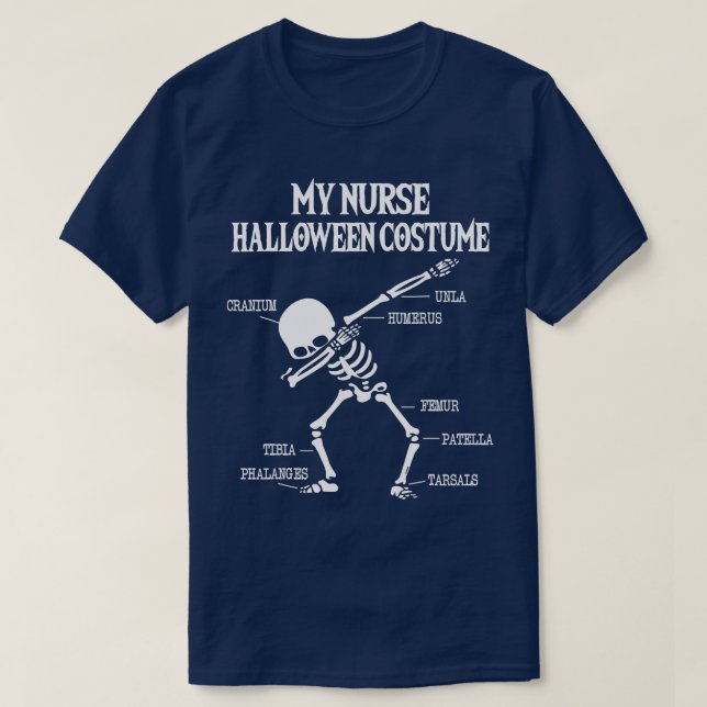 Camiseta Nurse Halloween Costume, Funny Dabbing Skeleton  (Diseño del anverso)