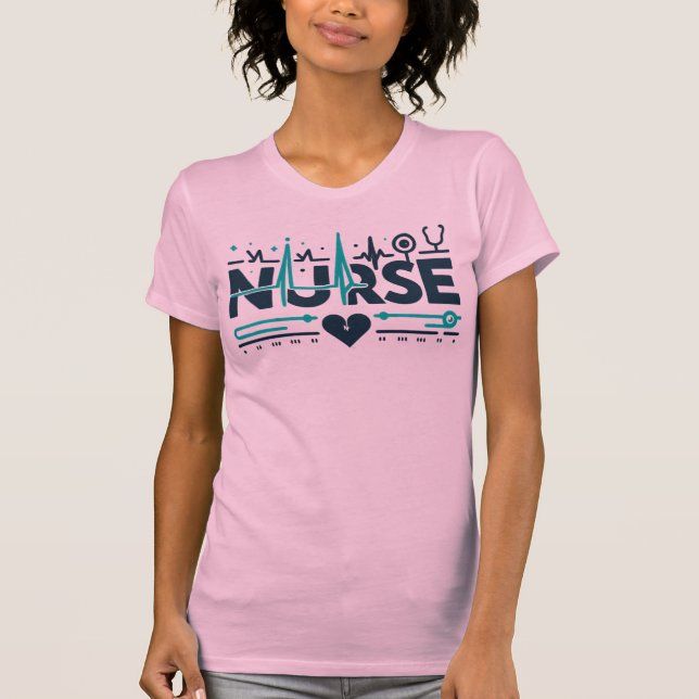 Camiseta Nurse Heartbeat Medical Healthcare Hero Art (Anverso)