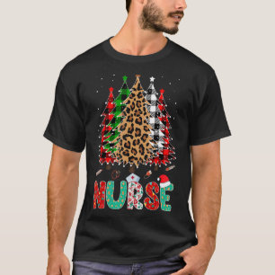 Camiseta Nurse Leopardo Rojo Verde Verde Párido Árbol de Na