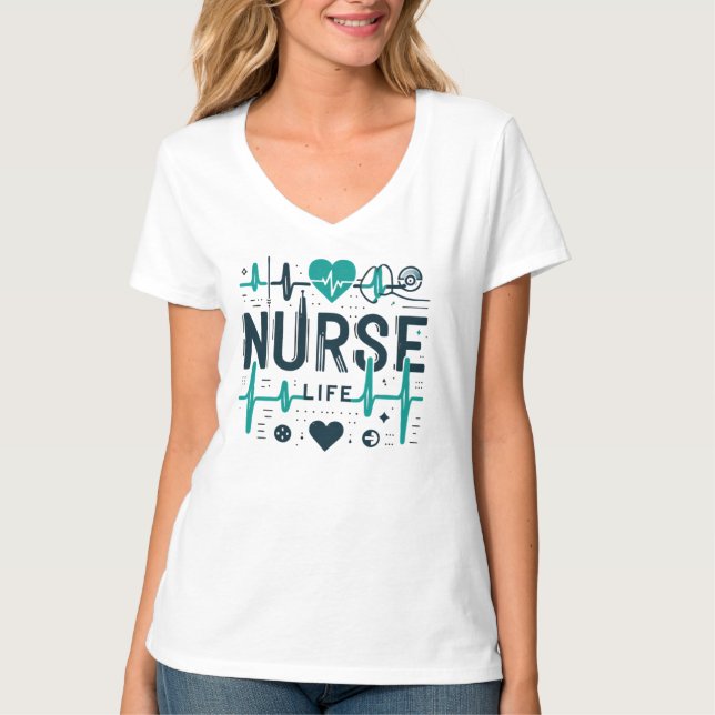 Camiseta Nurse Life Medical Symbols Healthcare Hero (Anverso)