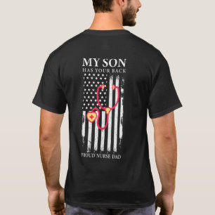 Camiseta Nurse My Son Has Your Proud Nurse Dad USA Flag