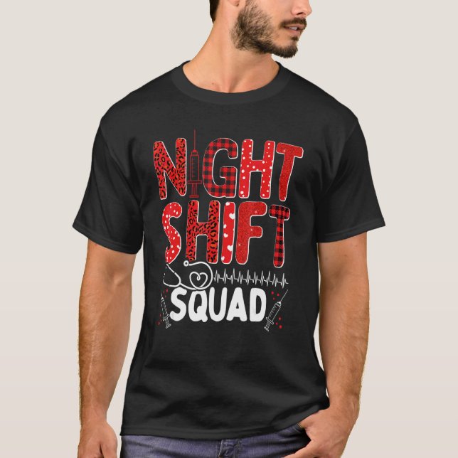 Camiseta Nurse Night Shift Squad Nursing Appreciation RN CN (Anverso)