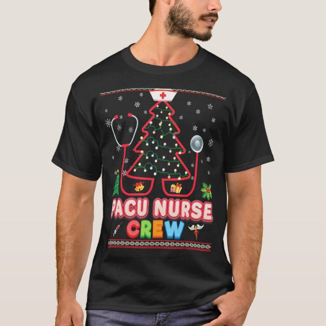 Camiseta Nurse Pacu Crew Árbol de Navidad Stethoscope Sweat (Anverso)