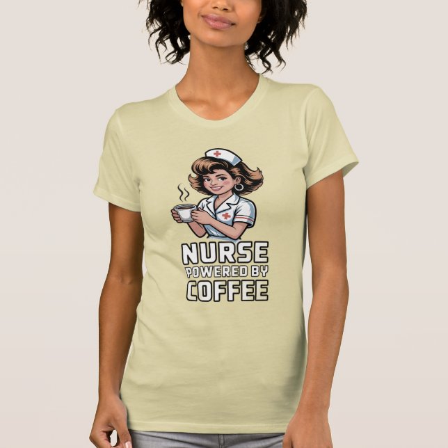 Camiseta Nurse Powered by Coffee T-shirt (Anverso)