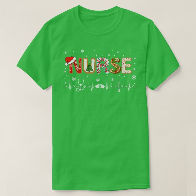Camiseta Nurse Stethoscope Christmas Tree Ornaments Xmas Fu (Diseño del anverso)