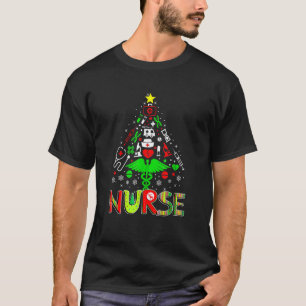Camiseta Nurse Stethoscope Christmas Tree Rn Lpn Nursing X