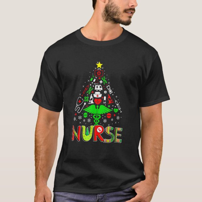 Camiseta Nurse Stethoscope Christmas Tree Rn Lpn Nursing X  (Anverso)