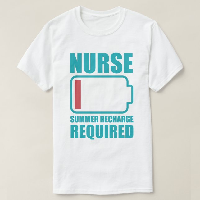 Camiseta Nurse Summer Recharge Required funny (Diseño del anverso)