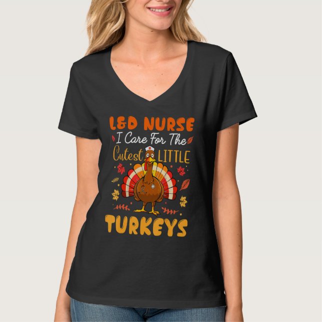 Camiseta Nurse Turkey Thanksgiving Fall Labor And Delivery  (Anverso)