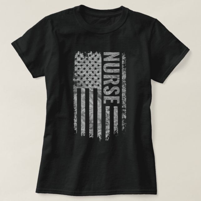 Camiseta Nurse USA Flag Distressed design (Diseño del anverso)