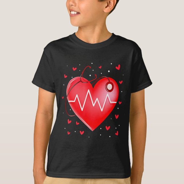 Camiseta Nurse Valentines Day Heart Stethoscope 2 _1  (Anverso)