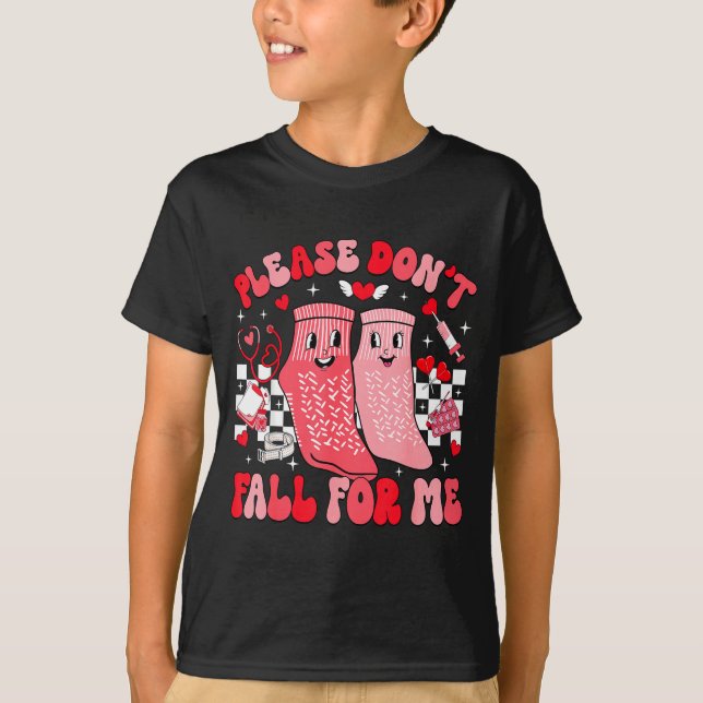 Camiseta Nurse Valentines Day Non Slip Socks Please Don't F (Anverso)