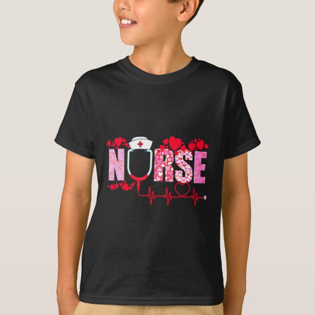 Camiseta Nurse Valentines Day Valentine Er Icu Nicu Rn Nurs (Anverso)