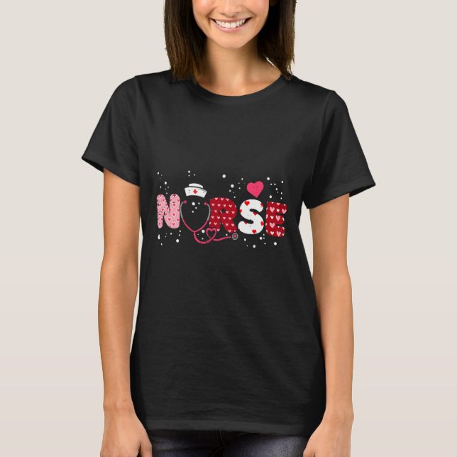 Camiseta Nurse Valentines Day Valentine Er Icu Nicu Rn Nurs (Anverso)