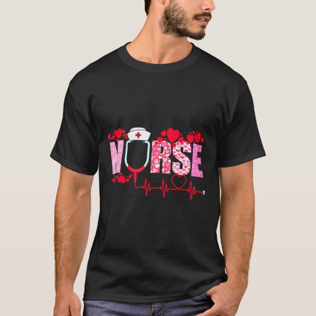 Camiseta Nurse Valentines Day Valentine Er Icu Nicu Rn Nurs (Anverso)