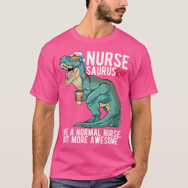 Camiseta Nursesaurus T Rex Rn Nurse Saurus Dinosaur Enferme (Anverso)