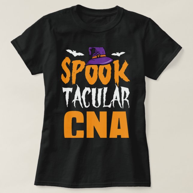 Camiseta Nursi certificado Halloween CNA con Spooktacular d (Diseño del anverso)