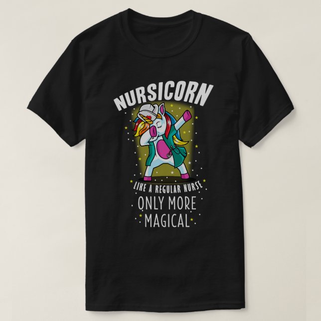 Camiseta Nursicorn Dabbing Unicorn Funny Nurse Regalo Mujer (Diseño del anverso)
