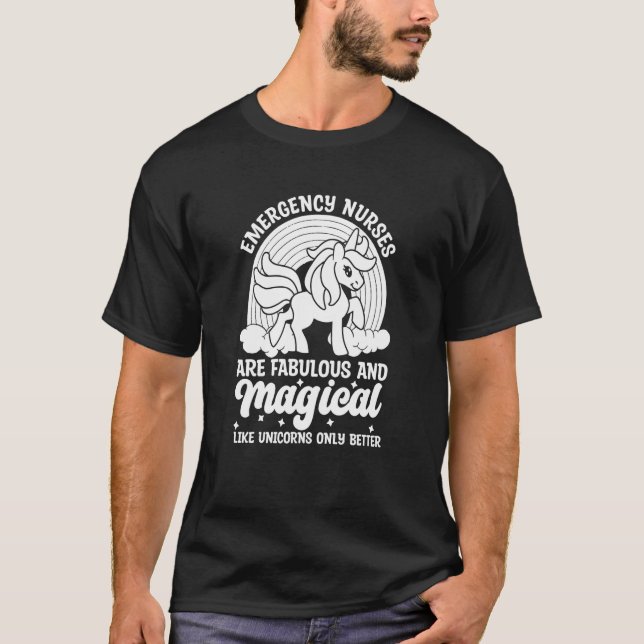 Camiseta Nursing Unicorn  Caretaker Hospital Emergency Nurs (Anverso)