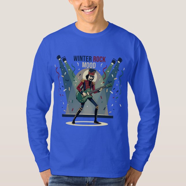 Camiseta Nutcracker Rocker – Arte Musical de Invierno (Anverso)