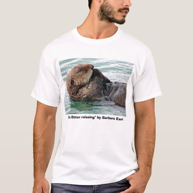 Camiseta nutria 117c, "nutria de mar que se relaja" por el (Anverso)