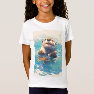 Camiseta Nutria chapoteando en la luz del sol