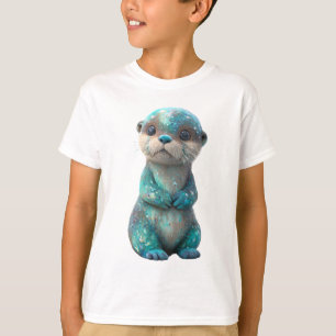 Camiseta Nutria Cósmica Brillante para Niños de la Galaxia