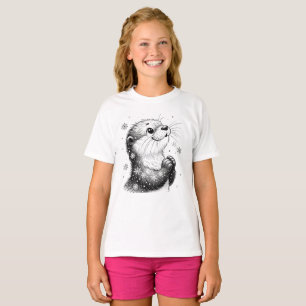 Camiseta Nutria de invierno en blanco y negro