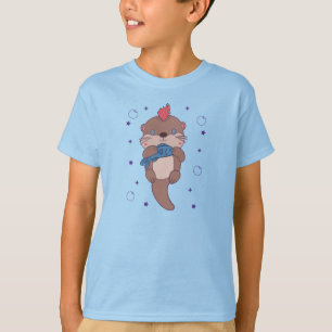 Camiseta Nutria de mar de rock punk con pescado   Arte dive