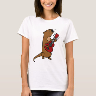 Camiseta Nutria de mar divertida que toca la guitarra