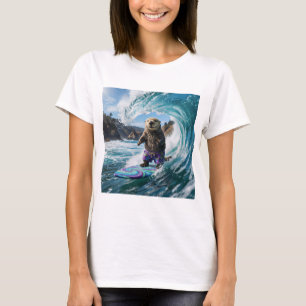 Camiseta Nutria de mar surfeando en California